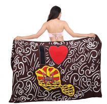 Paréo j\'aime Tahiti marron