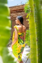 Paréo jardin Tahitien jaune