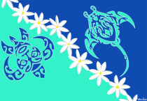 Par�o Lagon Tribal bleu et turquoise