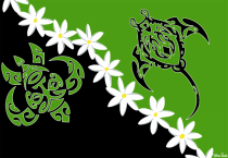Paréo Lagon Tribal vert et noir