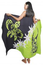 Paréo Lagon Tribal vert et noir