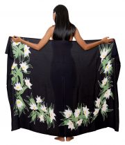 Paréo Nuit Tropicale noir