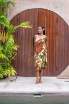 Paréo Oceania Noir et orange