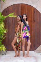 Paréo Oceania Noir et orange