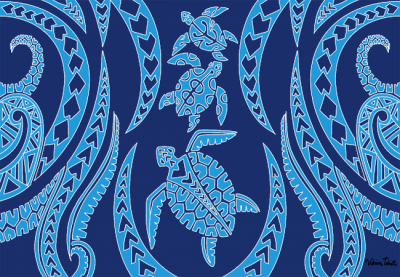 Paro peint mail Tatoo tortue bleu