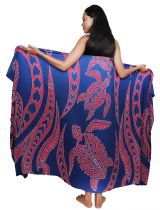 Paréo peint mail Tatoo tortue bleu