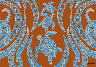 Paro peint mail Tatoo tortue marron