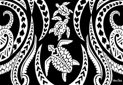 Paro peint mail Tatoo tortue noir