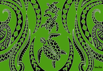 Paro peint mail Tatoo tortue vert