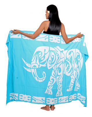 Paro peint main bleu turquoise lphant