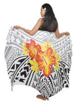 Paro peint main Fleur de Feu blanc