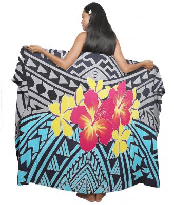 Paro peint main Fleur de Feu bleu