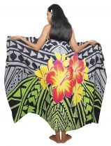 Paro peint main Fleur de Feu vert