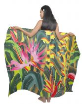 Paréo peint main foret Tahitienne 