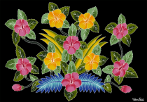 Par�o Peint Main Jardin Tropical Noir