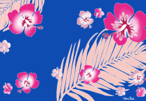 Par�o peint main manava bleu 