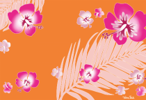 Par�o peint main manava orange