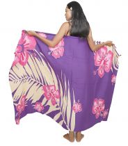 Paréo peint main manava violet