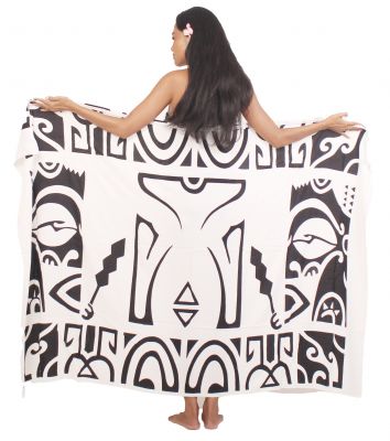 Paro peint main Maori blanc