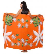 Paro peint main tiare orange
