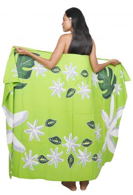 Paro peint main tiare vert