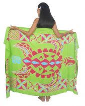 Paro peint main tortue tribal vert