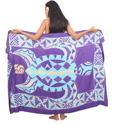 Paro peint main tortue tribal violet