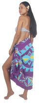 Paréo peint main tortue tribal violet