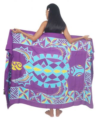 Paro peint main tortue tribal violet