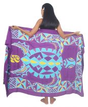 Paro peint main tortue tribal violet