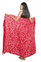 Paréo plage floral rouge