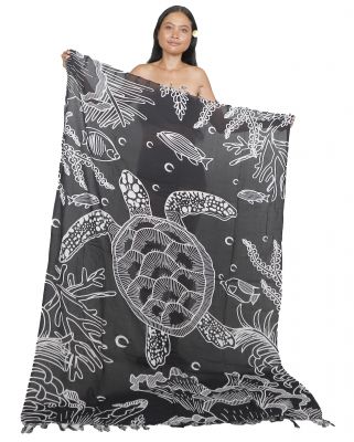 Paro plage grande tortue noir