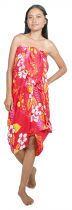 Paréo plage guirlande d\'hibiscus rouge