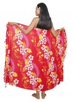 Paréo plage guirlande d\'hibiscus rouge