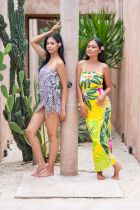 Paréo plage Kaki sauvage