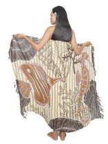 Paréo poissons des îles beige