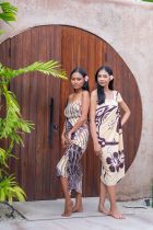 Paréo poissons des îles beige