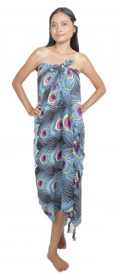 Paro queue de paon bleu et jaune