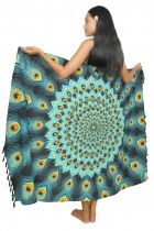 Paréo queue de paon jaune