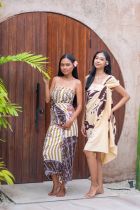 Paréo raie manta beige et marron