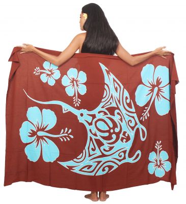 Paro raie manta turquoise et marron