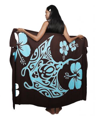 Paro raie manta turquoise et marron