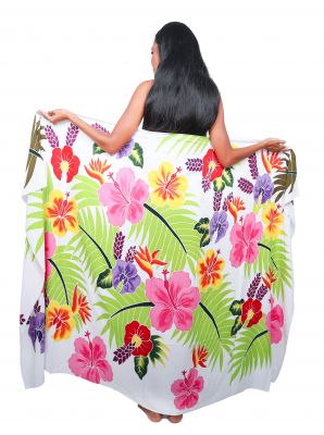 Paro Tahiti Fleurs des les blanc