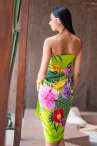 Paréo Tahiti Fleurs des Îles vert