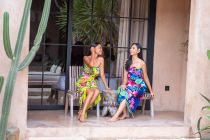 Paréo Tahiti Fleurs des Îles vert