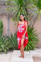 Paréo Tiaré twist rouge