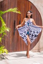 Paréo tortue Polynésienne blanc