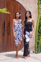 Paréo tortue Polynésienne blanc