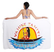 Paréo Vahine Tahiti blanc