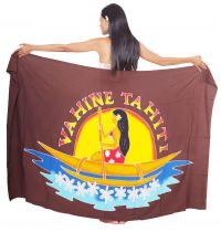 Paréo Vahine Tahiti marron